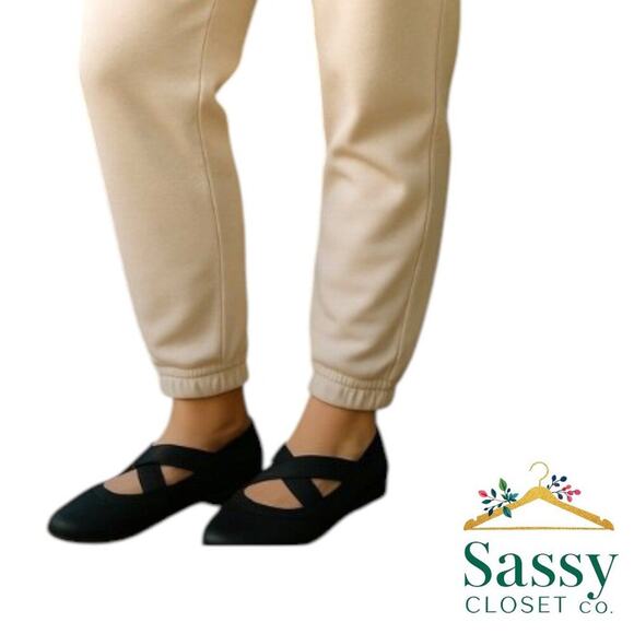 ANNE KLEIN Flats – Comfort Slip-On, Black Straps, Sz 6.5, NWOT, Travel-Ready - Picture 1 of 7